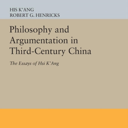 Philosophy and Argumentation in ThirdCentury
