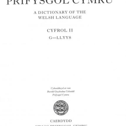 Geiriadur Prifysgol Cymru: v. 2, Parts 22-36