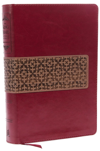 KJV Study Bible, Large Print, Leathersoft, Maroon/Brown, Thumb Indexed, Red Letter: Second Edition