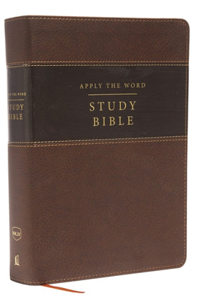 NKJV, Apply the Word Study Bible, Large Print, Leathersoft, Brown, Red Letter: Live in His Steps