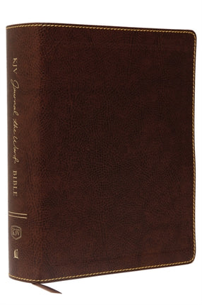 KJV, Journal the Word Bible, Large Print, Bonded Leather, Brown, Red Letter: Reflect, Journal, or Create Art Next to Your Favorite Verses