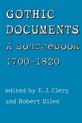 Gothic Documents A Sourcebook 170018