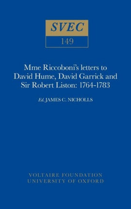 Mme Riccobonis letters to David Hume David