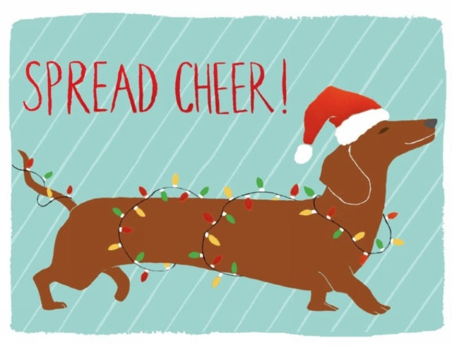 Dachshund Spread Cheer Holiday Embellished Notecards