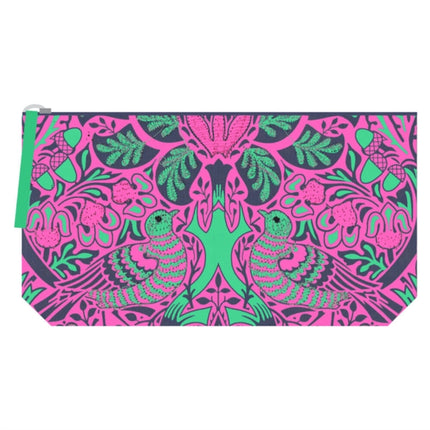 William Morris Dove  Rose Embroidered Pouch