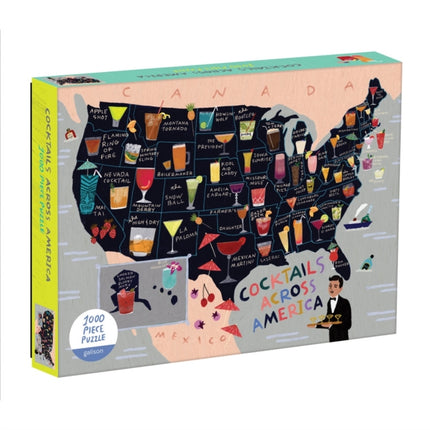 Cocktail Map Of The USA 1000 Piece Puzzle