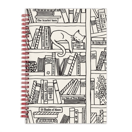 Cat on Bookshelf 6 x 8 WireO Journal