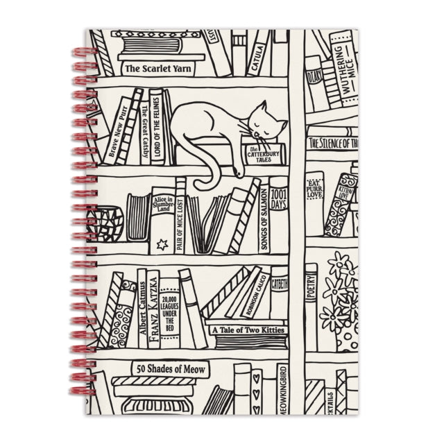 Cat on Bookshelf 6 x 8 WireO Journal