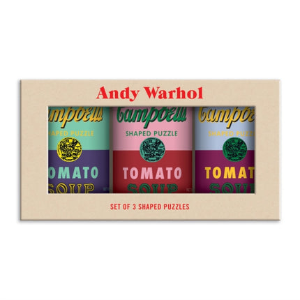 Andy Warhol Soup Cans Set of 3 Shaped Puzzles in
