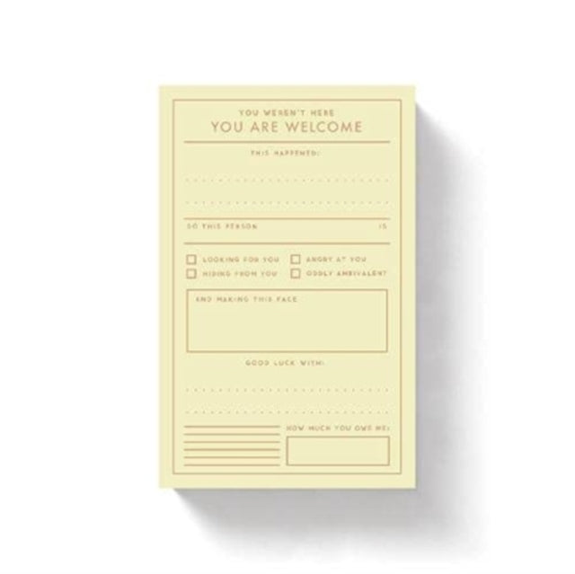 You Are Welcome Memo Pad