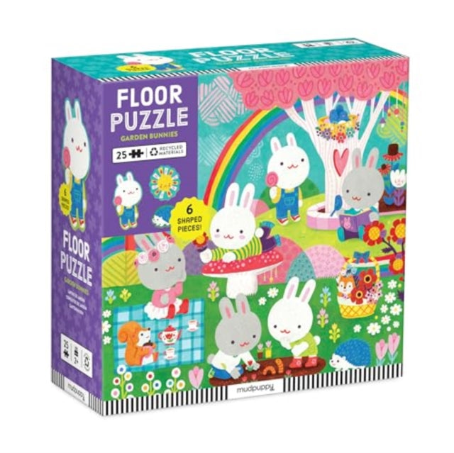 Garden Bunnies 25 Piece Floor Puzzle with Shaped Pieces