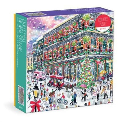 Michael Storrings Christmas in New Orleans 1000 Piece Puzzle with Square Box