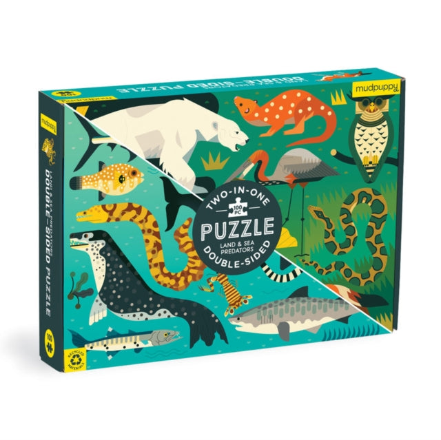 Land  Sea Predators 100 Piece DoubleSided Puzzle