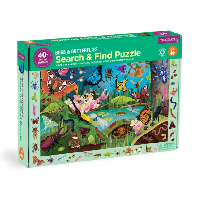 Bugs  Butterflies 64 Piece Search  Find Puzzle