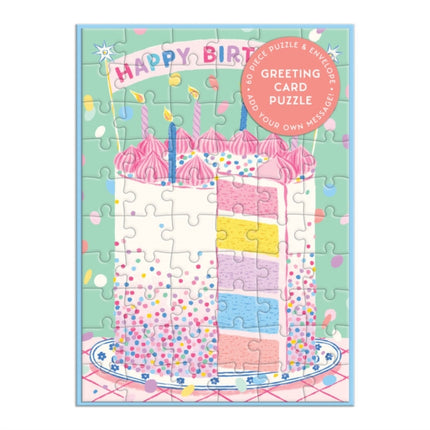 Confetti Birthday Cake Greeting Card Puzzle