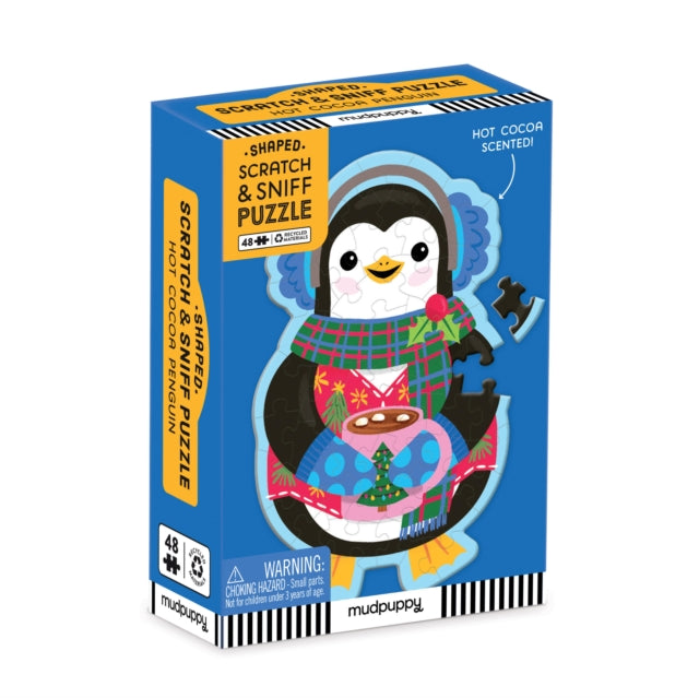 Hot Cocoa Penguin 48 Piece Scratch and Sniff Shaped Mini Pzl