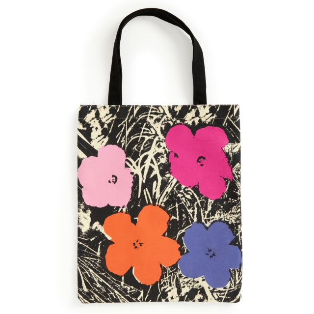 Warhol Flowers Canvas Tote Bag  Pink