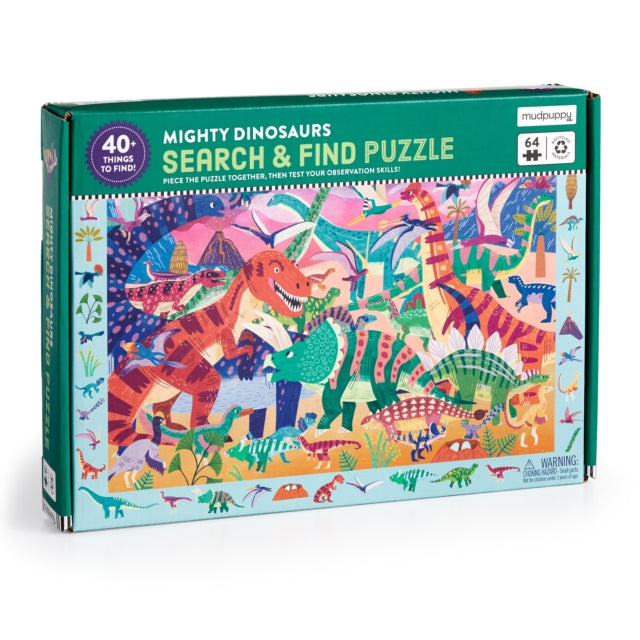 Mighty Dinosaur 64 Piece Search  Find Puzzle