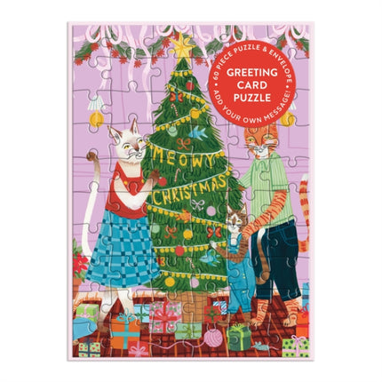 Meowy Christmas Greeting Card Puzzle