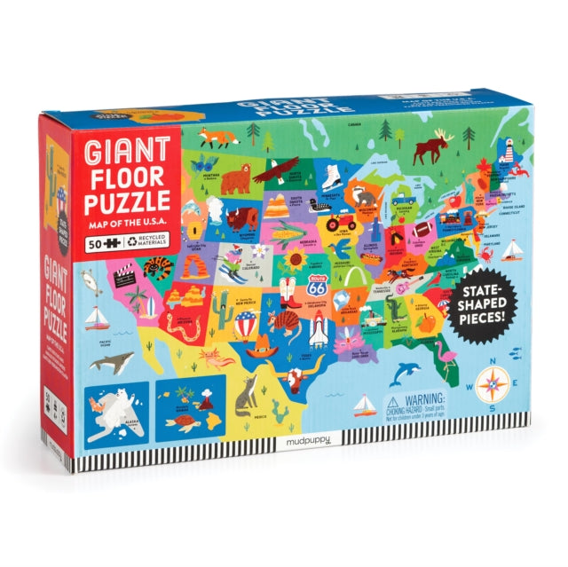 Map of the U.S.A. 48 Piece Giant Floor Puzzle