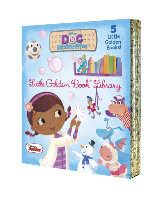 Doc McStuffins Little Golden Book Library (Disney Junior: Doc McStuffins): As Big as a Whale; Snowman Surprise; Bubble-rific!; Boomer Gets His Bounce Back;  A Knight in Sticky Armor