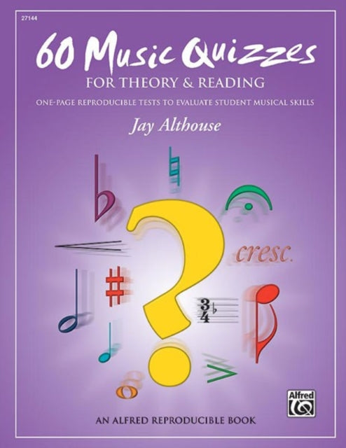 60 Music Quizzes for Theory and Reading Onepage Reproducible Tests to Evaluate Student Musical Skills Teachers Book OnePage Reproducible Tests  Student Musical Skills Comb Bound Book