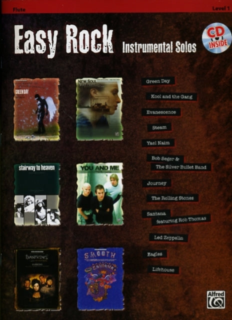 Easy Rock Instrumental Solos Level 1 Flute Book  CD