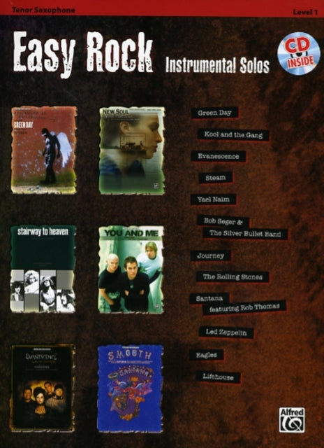 Easy Rock Instrumental Solos Level 1 Tenor Sax Book  CD