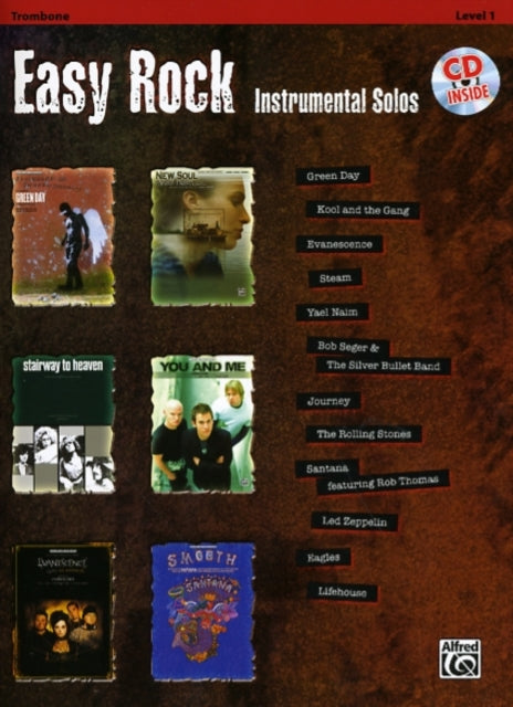 Easy Rock Instrumental Solos Level 1 Trombone Book  CD