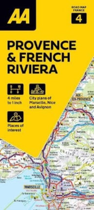 AA Road Map Provence  French Riviera