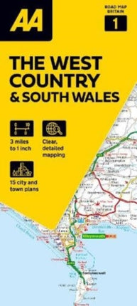 AA Road Map The West Country  South Wales