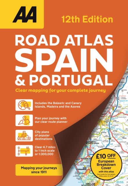 AA Road Atlas Spain  Portugal