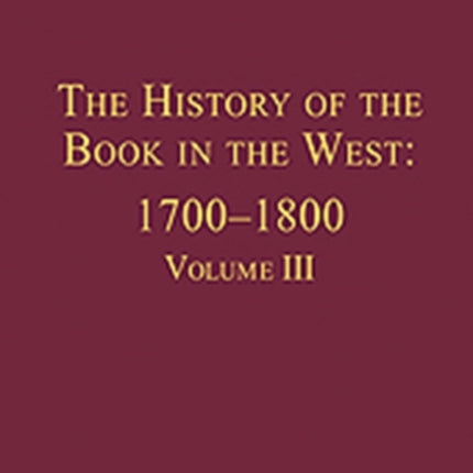 The History of the Book in the West 17001800