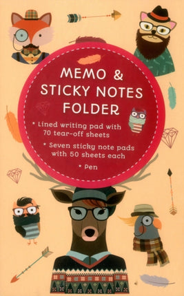 Memo  Sticky Notes Folder Hipster Animals Small