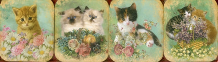 Pocket Note Set of 4 Minipads Vintage Kittens