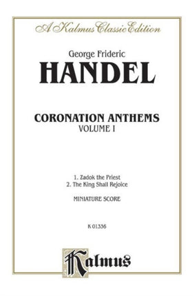 Handel Coronation Anthems 12 M Ssaatbb  Saatbb Choruses German English Language Edition Miniature Score Kalmus Edition