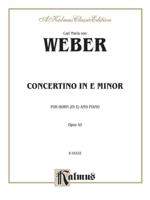 Concertino in E Minor Op 45 Orch Parts Kalmus Edition