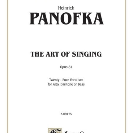 The Art of Singing 24 Vocalises Op 81 Kalmus