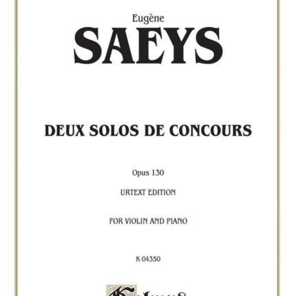 Deux Solos De Concours Op 130 Urtext Urtext