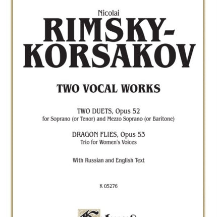 Two Vocal Works Op 52 53 Russian English Language Edition Kalmus Edition