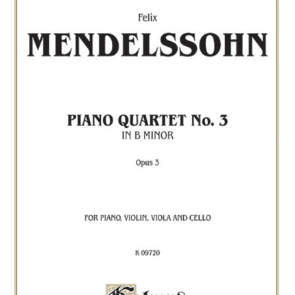 Piano Quartets Op 3 Kalmus Edition