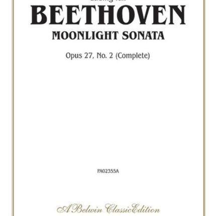 Moonlight Sonata Op 27 No 2 Complete Belwin