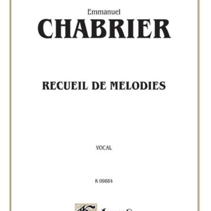 Recueil De Melodies French Language Edition Kalmus Edition