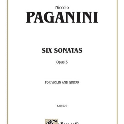 Six Sonatas for Violin and Guitar Op 3 Kalmus Classic Editions