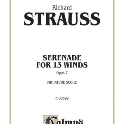 Strauss Serenade Miniature Score Kalmus Edition