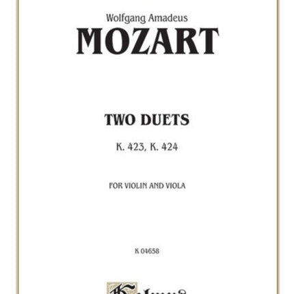 Two Duets K 423 K 424 Kalmus Edition