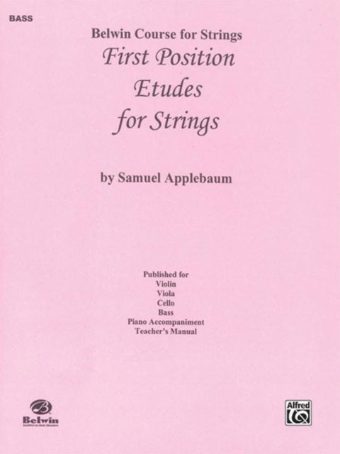 First Position Etudes for Strings Bass Belwin Course for Strings