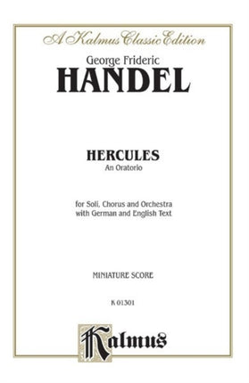 Handel Hercules 1745 Ms Satb with Ssatbb Soli