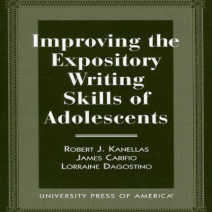 Improving the Expository Writing Skills of Adolescents