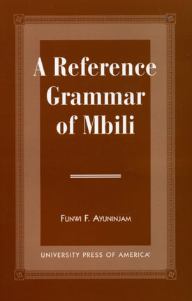 A Reference Grammar of Mbili